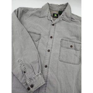 Vintage Rare John‎ Deere Canvas Denim Grey Farmer Work Jacket L Large Insulated